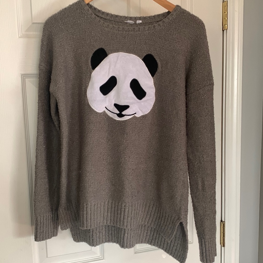 No tag oatmeal-brown cute panda sweater